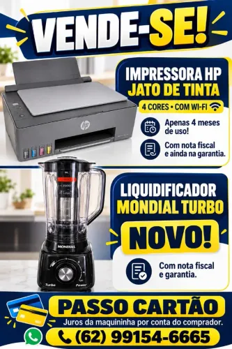Impressora  HP jato de tinta nova e liquidificador mondial  6299154.6665 anapolis 