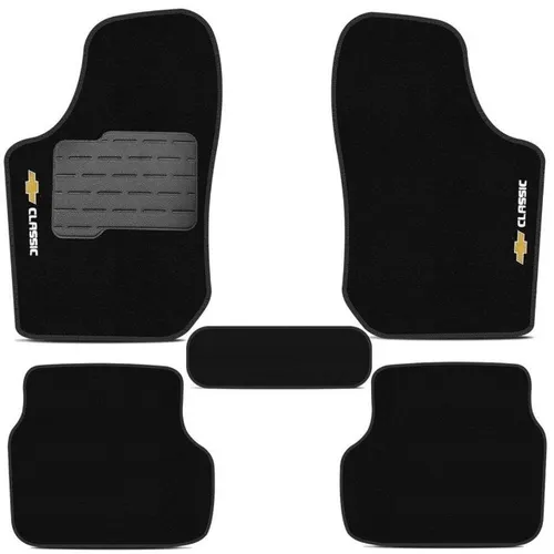 Tapete Carpete Preto Chevrolet Classic Personalizados - C/ Logo