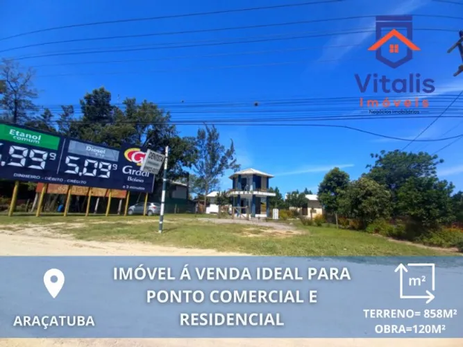 Imóvel ponto comercial e residencial em Imbituba,no bairro Araçatuba de frente para BR 101