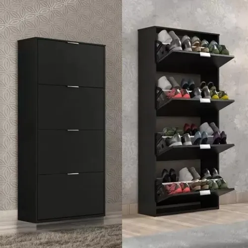 Sapateira Safira 4 Portas Preto Até 12x - Frete Grátis 
