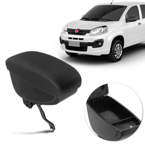 Apoio de Braço Fiat Mobi 2017 à 2023 / Uno 2011 à 2020 - Preto C/ Linha Preta - N200718