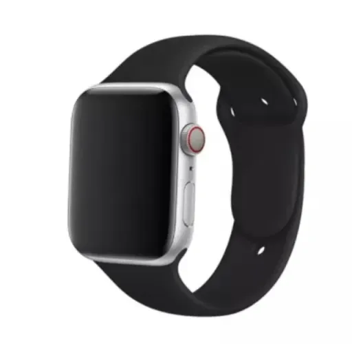 Pulseira Silicone Preto Compatível Com Apple Watch Tamanho 42/44/45/49mm