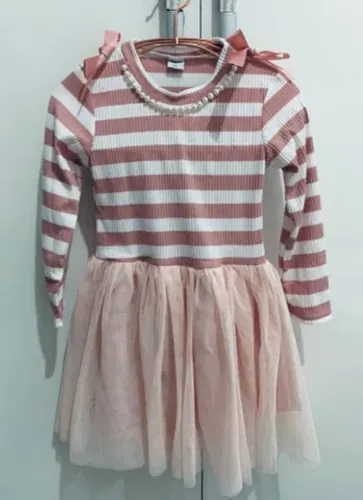 (NOVO!/ 03 ANOS) Vestido Infantil Menina Rosa/Rosê