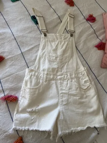 Macacão jeans branco