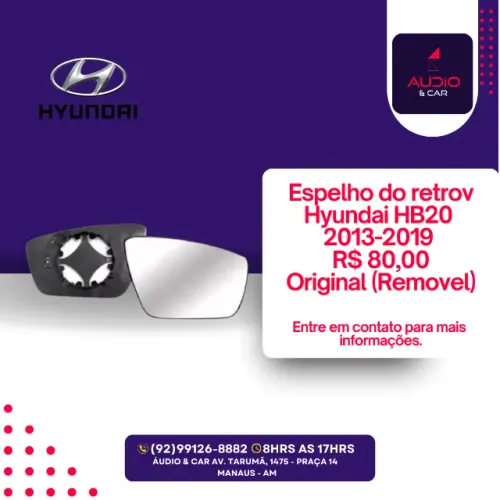 Espelho do retrovisor HB20 2013-2018