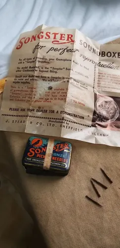 Raridade: agulha inglesa para Gramofone 78 rpm, nova, não tem em loja!