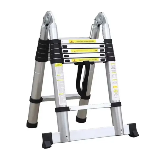 Escada telescópica 3,8 metros 13 degraus 150 kg multifuncional 