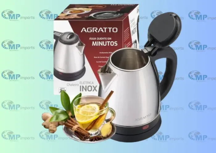 Loja MP Imports: Chaleira Elétrica Agratto Inox 1,8L 127V CE-01