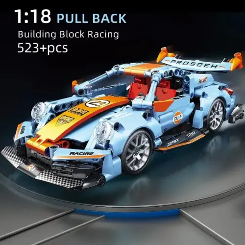 Carro Blocos Montar Porsche 911 Rt 523 Peças Brinquedo 523 Porsche