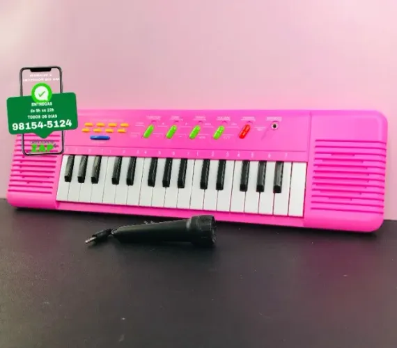 TECLADO INFANTIL ELETRÔNICO 37 TECLAS COM MICROFONE
