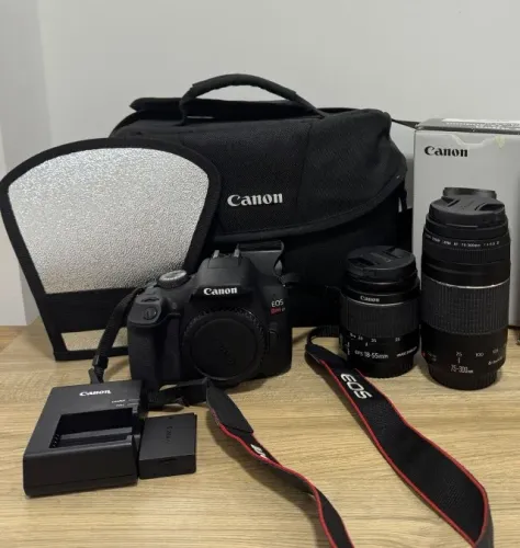 Kit Completo de Fotografia - Canon EOS T7 + Lentes + Acessórios (Pouquíssimo Uso!)