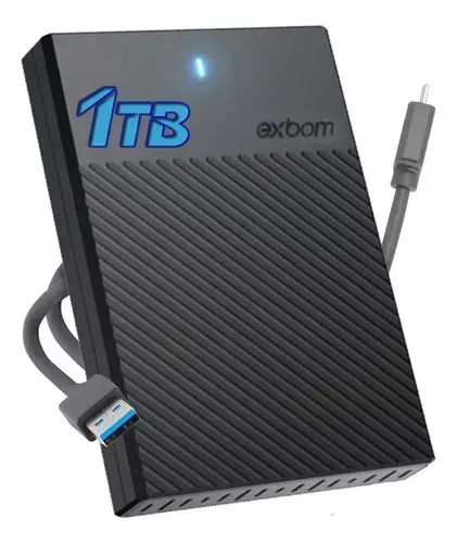 Hd Externo 1tb Usb 3.0, Exbom Cor Preto