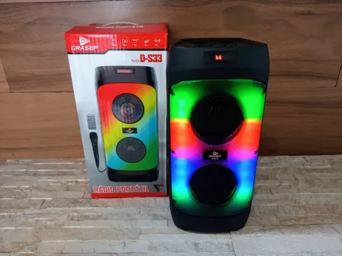 Caixa Buetooth Grasep D-s33 30w C/ Microfone e Controle Remoto