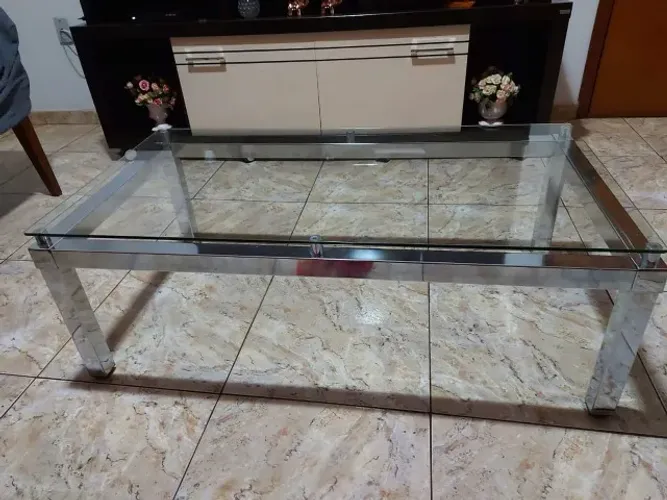 Mesa de centro retangular - Vidro Espesso