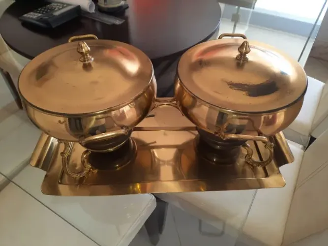 Rechaud de Cobre com 2 Cubas