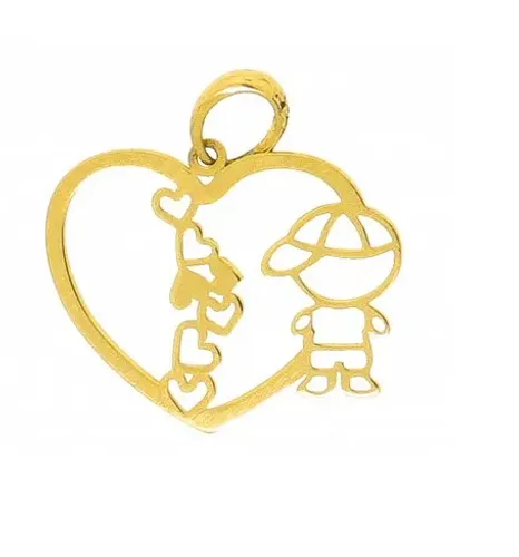 Pingente Menino Ouro 18 Kilates Peso 0.10 Grama 11 mm