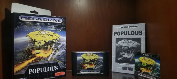 Populous Mega Drive Tec Toy Original + Caixa e Manual Repro Alta Qualidade