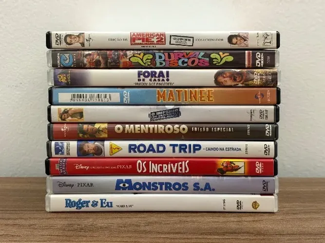 Pacote com 10 DVDs (Comédias, Pixar e Documentário)