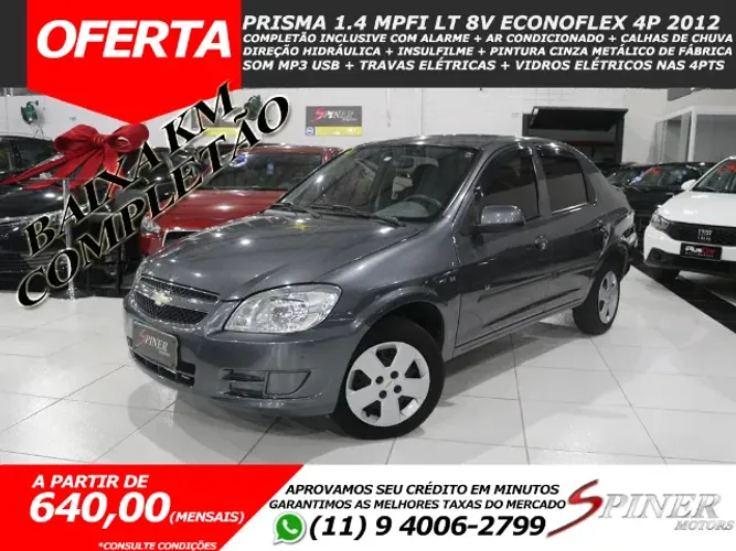Chevrolet Prisma 1.4 Mpfi LT 8v EconoFlex 4p Completo Baixa KM