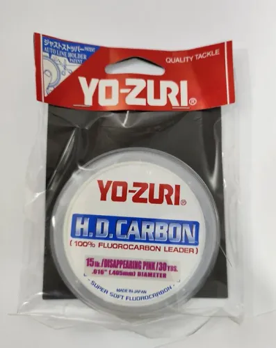 Yo-Zuri 30 jardas HD linha líder de fluorocarbono rosa 15 lb
