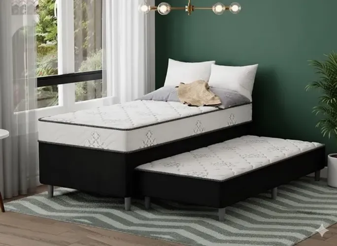 Cama Box Solteiro com Auxiliar