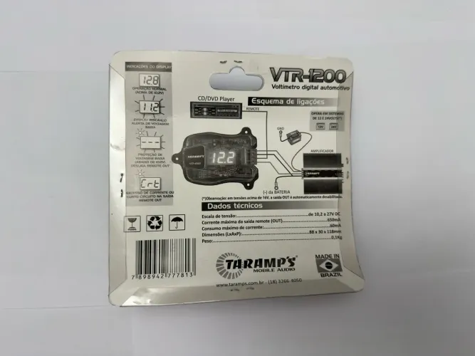 Vende-se voltímetro digital automotivo, Taramps, raridade, novo