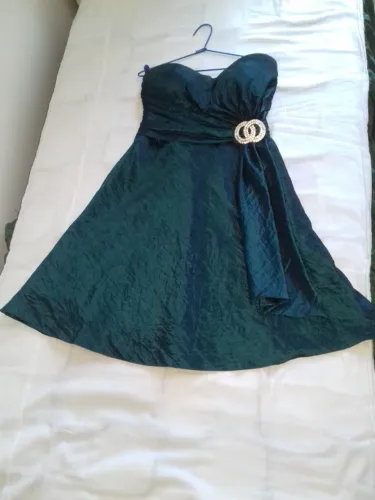 Vestido tafetá verde