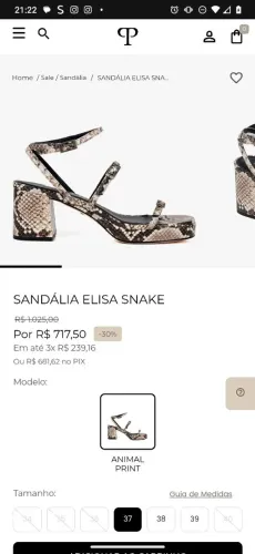 Sandália Elisa Snake Animal Print