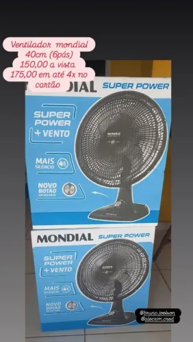 Ventilador novo 40cm 6 palhetas