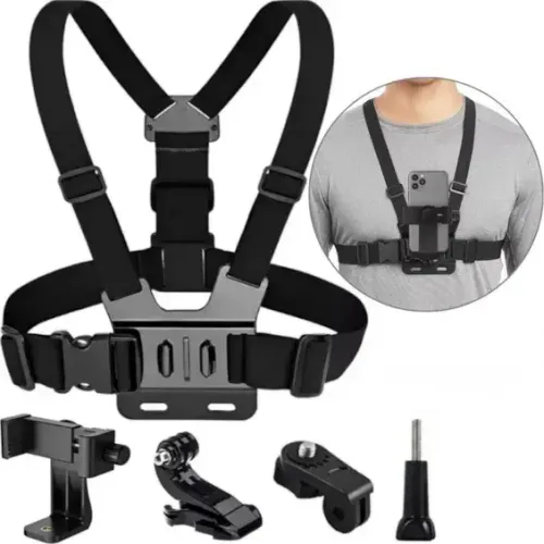 Suporte Peitoral Com Fixação Para Celular e Gopro