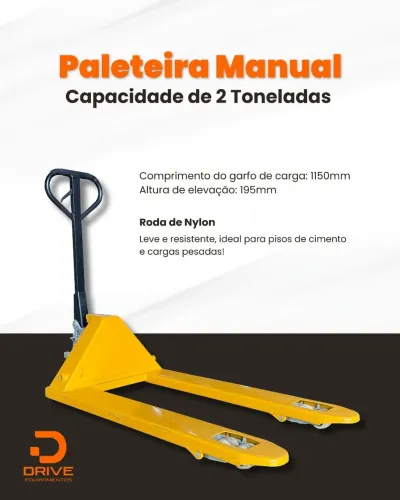 PALETEIRA MANUAL - CAPACIDADE 3 TONELADAS