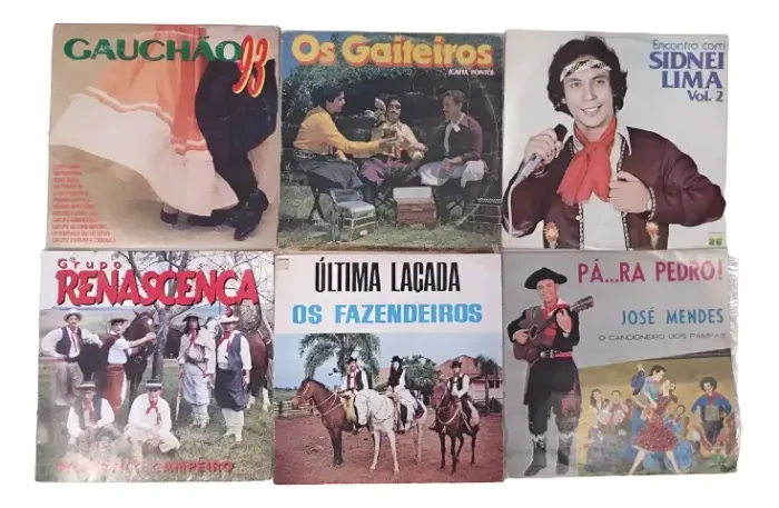 Lote 6 Discos De Vinil De Música Gaúcha