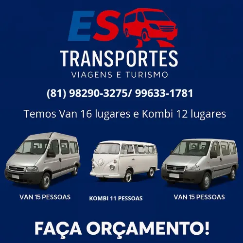 Viagens e Turismo - Van 16 lugares e Kombi 12 lugares