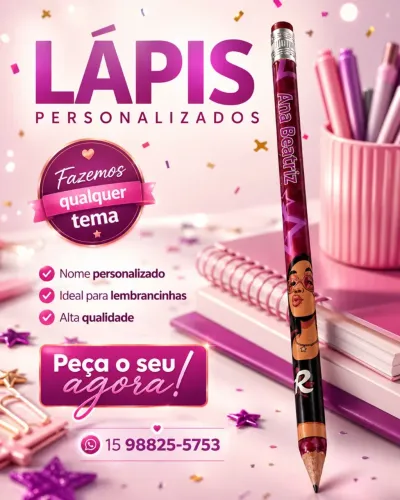 Lápis e Caneta personalizada 