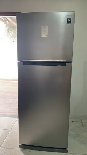 Geladeira/Refrigerador Samsung Frost Free Inverter - Duplex Inox Look 450L