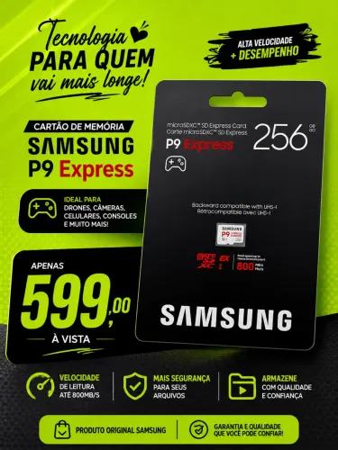 Cartão de Memória Samsung P9 Express (Novos) Em até 18x