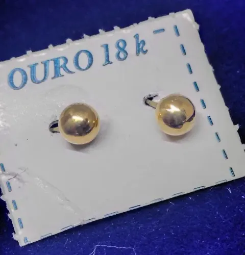 Brinco Ouro 18 Kilates 5 mm Para Adulto