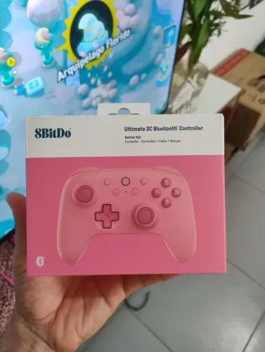 Controle 8BitDo Ultimate 2C Pink Bluetooth para Nintendo Switch e PC - Novo Lacrado