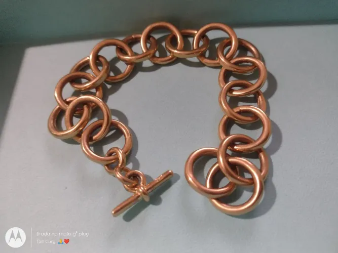 Promoção para hoje lindíssima pulseira elos redondos banhada a ouro