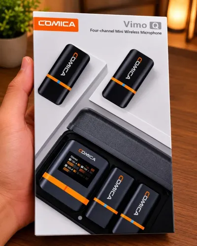 MICROFONE SEM FIO COMICA Vimo Q - KIT COMPLETO | 4 TRANSMISSORES | ESTADO DE NOVO