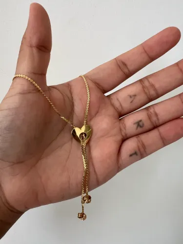 Colar ouro 18k com pingente de coração