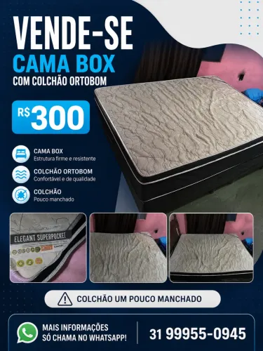 Cama box com colchão Ortobom