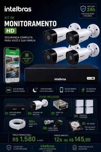 Kit Câmeras 4ch Intelbras