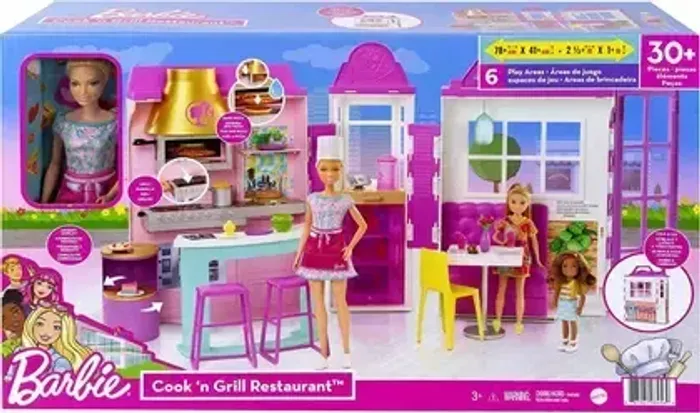 Barbie restaurante com boneca
