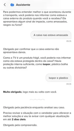 TV NOVA NA CAIXA COM NF. TELA QUEBROU NA ENTREGA