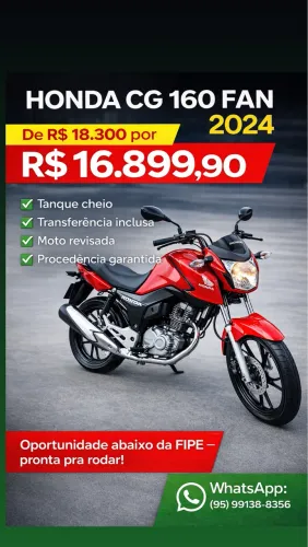 ? HONDA CG 160 FAN 2024 ? ? ABAIXO DA FIPE