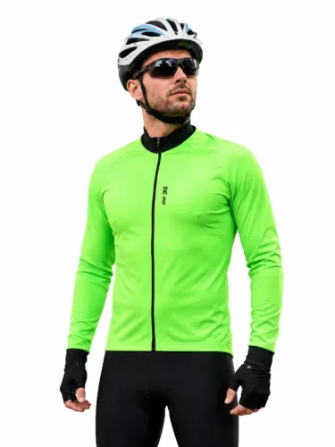 Jaqueta Ciclismo Corta Vento Impermeável Com Bolso Verde Fluor