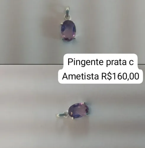 Pingente prata com Ametista