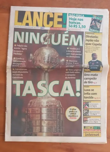 PALMEIRAS CAMPEÃO DA COPA LIBERTADORES 1999 - Edição do JORNAL LANCE