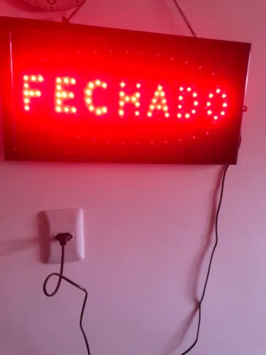 Placa fechado e aberto luminosa led